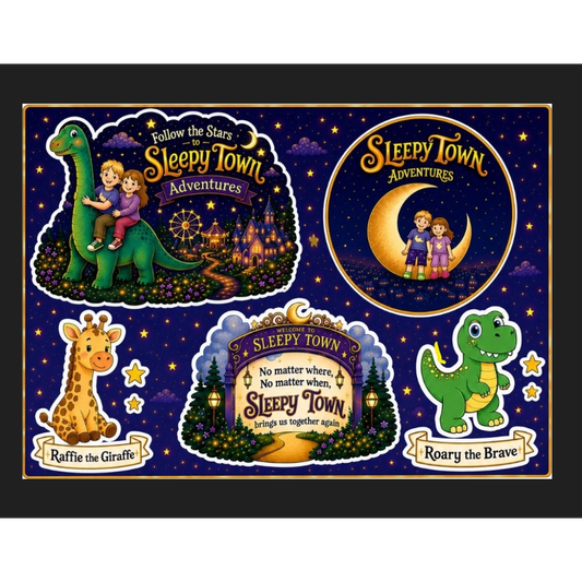 Sleepy Town Adventures Sticker Sheet